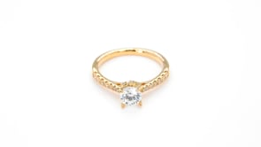 Designed With Love 1/4 ct. tw. Diamond Semi-Mount Engagement Ring in 14K Yellow Gold close-up detail