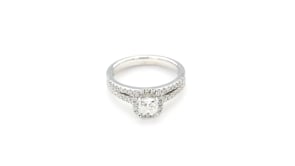 Amaura Collection 1-1/4 ct. tw. Cushion Cut Diamond Halo Wedding Set in 14K White Gold side profile