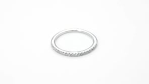 1/10 ct. tw. Ladies' Diamond Milgrain Band in 10K White Gold full view