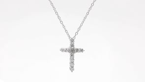 1/4 ct. tw. Diamond Cross Pendant in 10K White Gold close-up detail