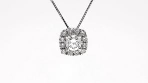 Adamante 1/2 ct. tw. Lab-Grown Diamond Halo Pendant in 10K White Gold front view