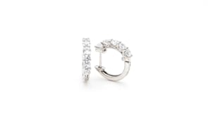 Adamante 1 ct. tw. Lab-Grown 5-Stone Diamond Hoop Earrings in 10K White Gold close-up detail