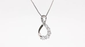 Adamante 3/4 ct. tw. Lab-Grown Diamond Journey Infinity Pendant in 10K White Gold close-up detail