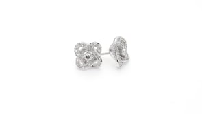 Love Knot 1/3 ct. tw. Diamond Classic Knot Fashion Earrings in 10K White Gold side profile