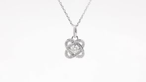Love Knot 1/4 ct. tw. Diamond Classic Knot Fashion Pendant in 10K White Gold close-up detail