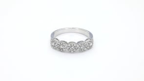 5/8 ct. tw. 5-Stone Diamond Halo Anniversary Ring in 10K White Gold close-up detail