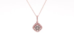 Mocha Collection 1/2 ct. tw. Mocha Diamond Square Cluster Fashion Pendant with White Diamond Halo & Bale in 10K front view