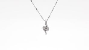2BeLoved 1/10 ct. tw. 2-Stone Round Diamond Pendant with Miracle Plates in Sterling Silver front view