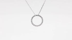 1/4 ct. tw. Diamond Circle Pendant in 10K White Gold close-up detail