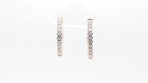 1 ct. tw. Diamond Fashion Inside Out Hoop Earrings in 10K Yellow Gold front view