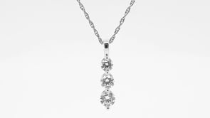 1/2 ct. tw. 3-Stone Diamond Pendant in 14K White Gold close-up detail