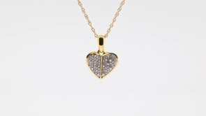 1/10 ct. tw. Diamond Pave Heart Pendant in 10K Yellow Gold close-up detail