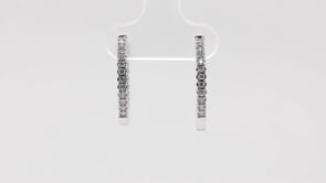1/2 ct. tw. Inside Out Diamond Hoop Earrings in 10K White Gold front view