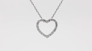 1/4 ct. tw. Diamond Heart Pendant in 10K White Gold close-up detail