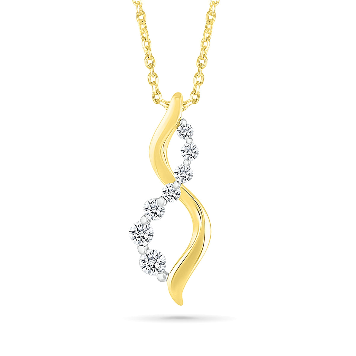 Journey Collection 1/5 ct. tw. Diamond Infinity Pendant in 10K Yellow Gold