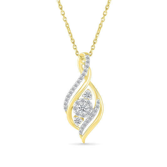 Fairytale Diamonds 1/3 ct. tw. Diamond Twist Pendant in 10K Yellow Gold