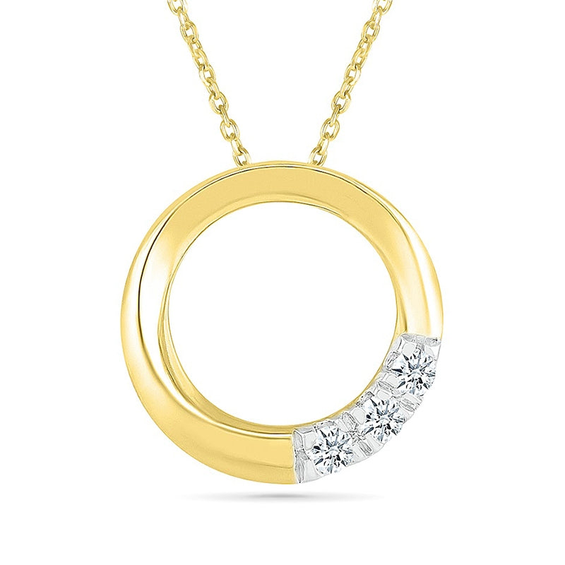 1/10 ct. tw. Diamond Circle Pendant in 10K Yellow Gold