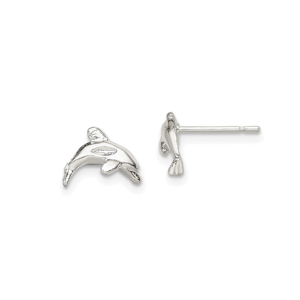 Children's Dolphin Stud Earrings in Sterling Silver
