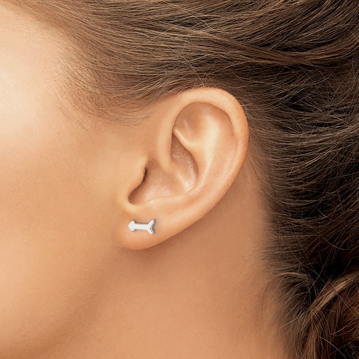 Heart & Arrow Earrings in Sterling Silver close-up detail