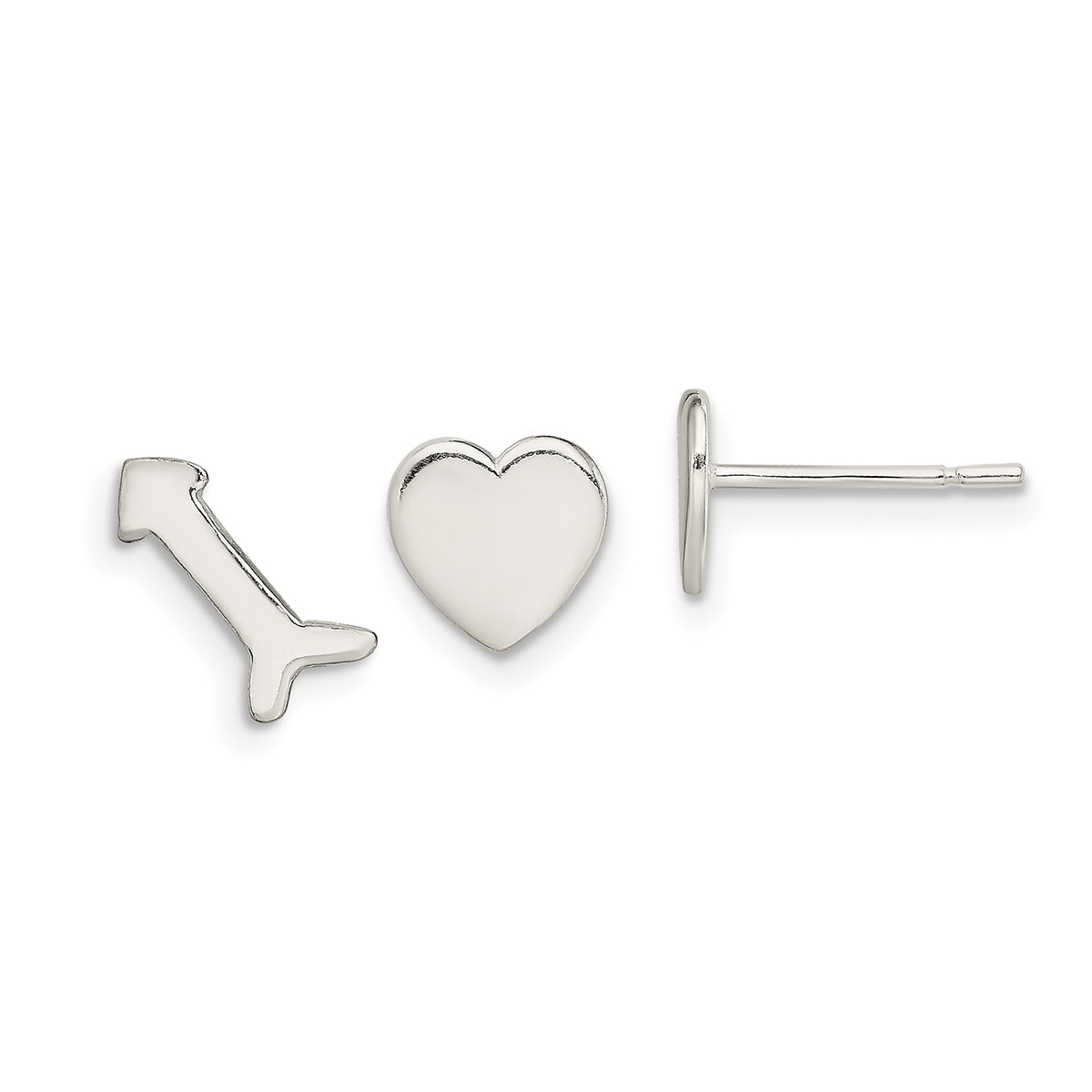 Heart & Arrow Earrings in Sterling Silver