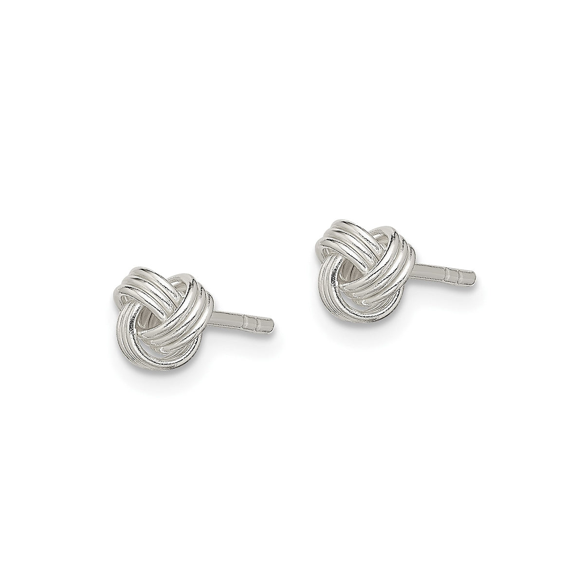 Knot Earrings in Sterling Silver front view