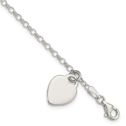 Children's Heart Bracelet in Sterling Silver close-up detail
