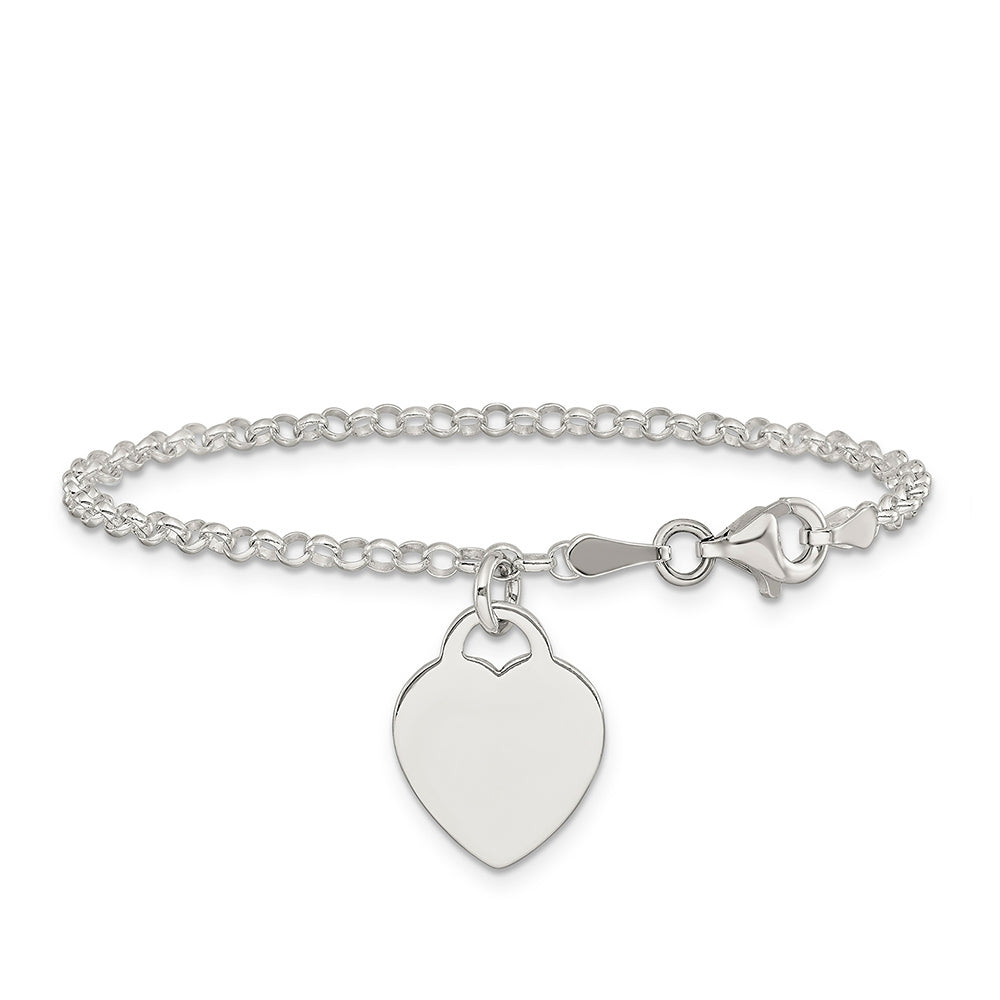 Children's Heart Bracelet in Sterling Silver