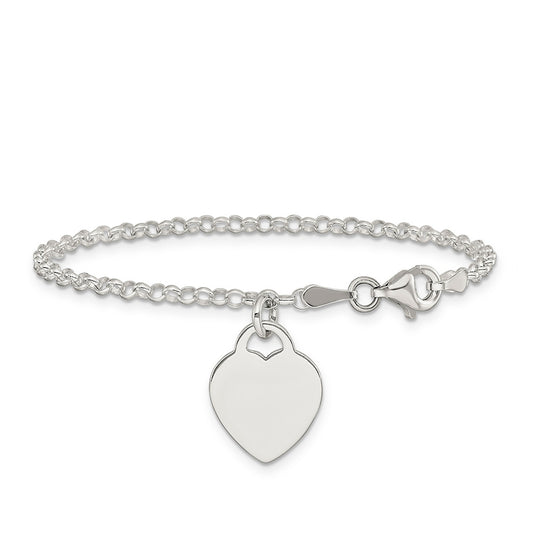 Children's Heart Bracelet in Sterling Silver