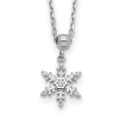 Children's CZ Snowflake Pendant in Rhodium Plated Sterling Silver