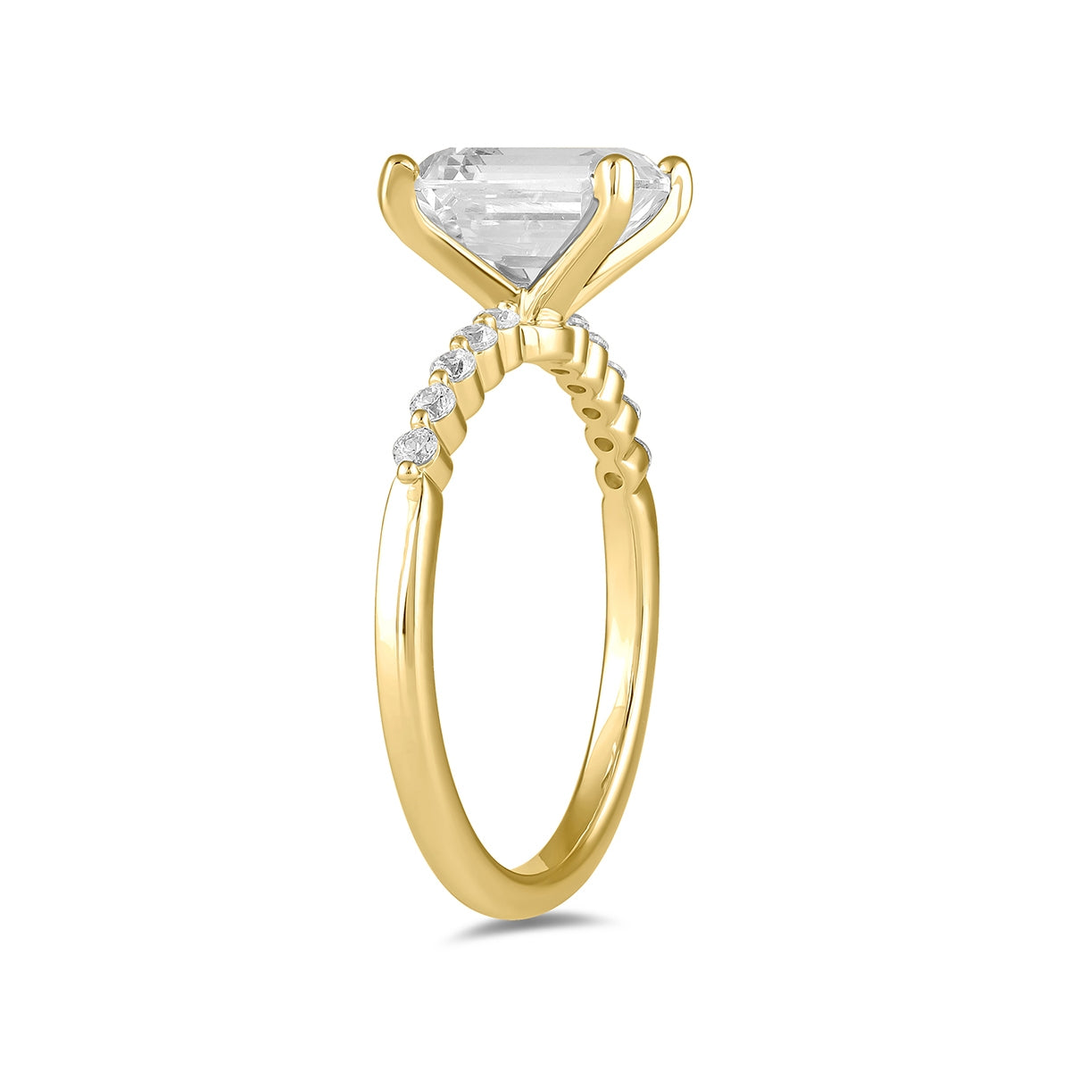 Adamante 3-1/6 ct. tw. Lab-Grown Emerald Cut Diamond Engagement Ring in 14K Yellow Gold front view