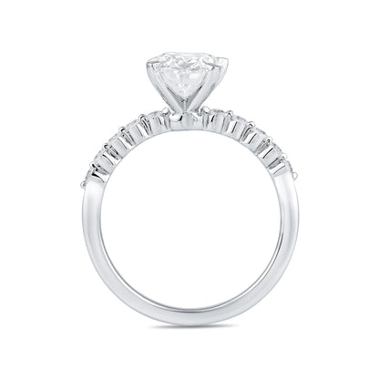 Adamante 3-1/6 ct. tw. Lab-Grown Oval Diamond Twist Engagement Ring in 14K White Gold side profile