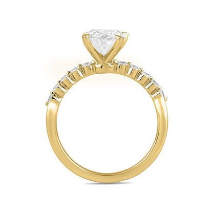 Adamante 3-1/6 ct. tw. Lab-Grown Oval Diamond Twist Engagement Ring in 14K Yellow Gold side profile
