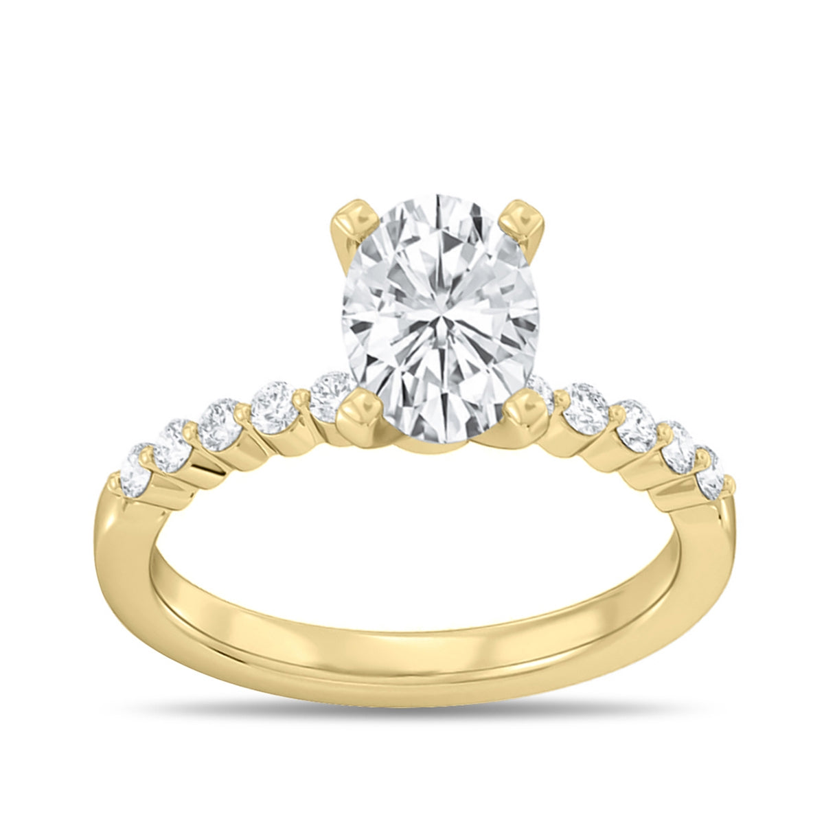 Adamante 3-1/6 ct. tw. Lab-Grown Oval Diamond Twist Engagement Ring in 14K Yellow Gold