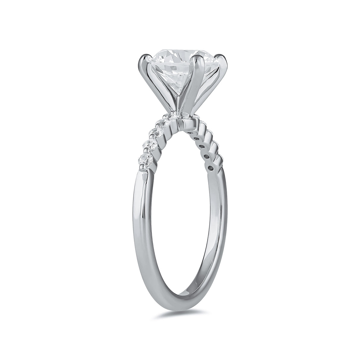 Adamante 3-1/6 ct. tw. Lab-Grown Round Brilliant Diamond Engagement Ring in 14K White Gold front view