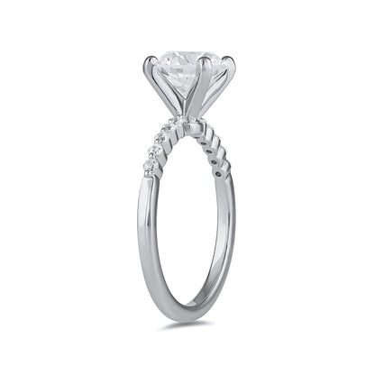 Adamante 3-1/6 ct. tw. Lab-Grown Round Brilliant Diamond Engagement Ring in 14K White Gold front view