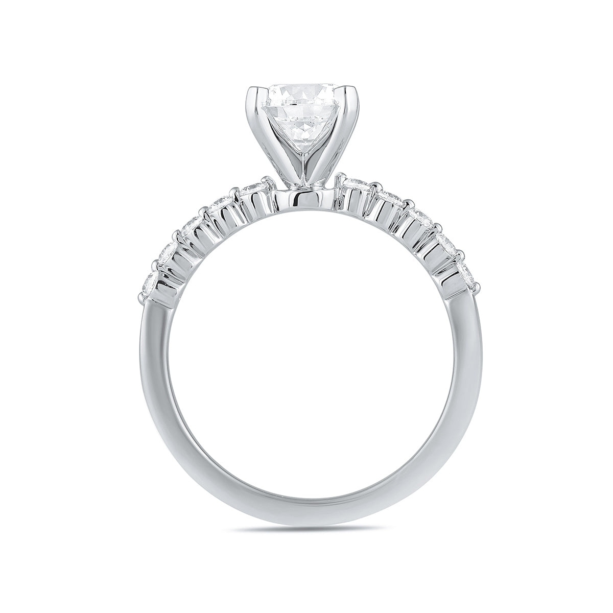 Adamante 3-1/6 ct. tw. Lab-Grown Round Brilliant Diamond Engagement Ring in 14K White Gold side profile