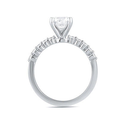 Adamante 3-1/6 ct. tw. Lab-Grown Round Brilliant Diamond Engagement Ring in 14K White Gold side profile