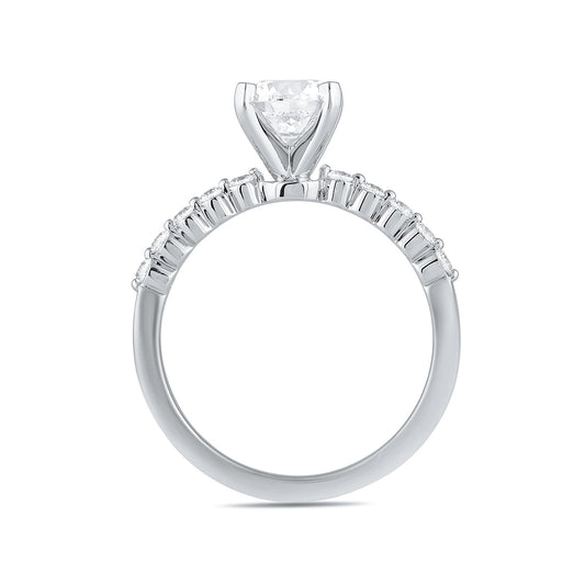 Adamante 3-1/6 ct. tw. Lab-Grown Round Brilliant Diamond Engagement Ring in 14K White Gold side profile