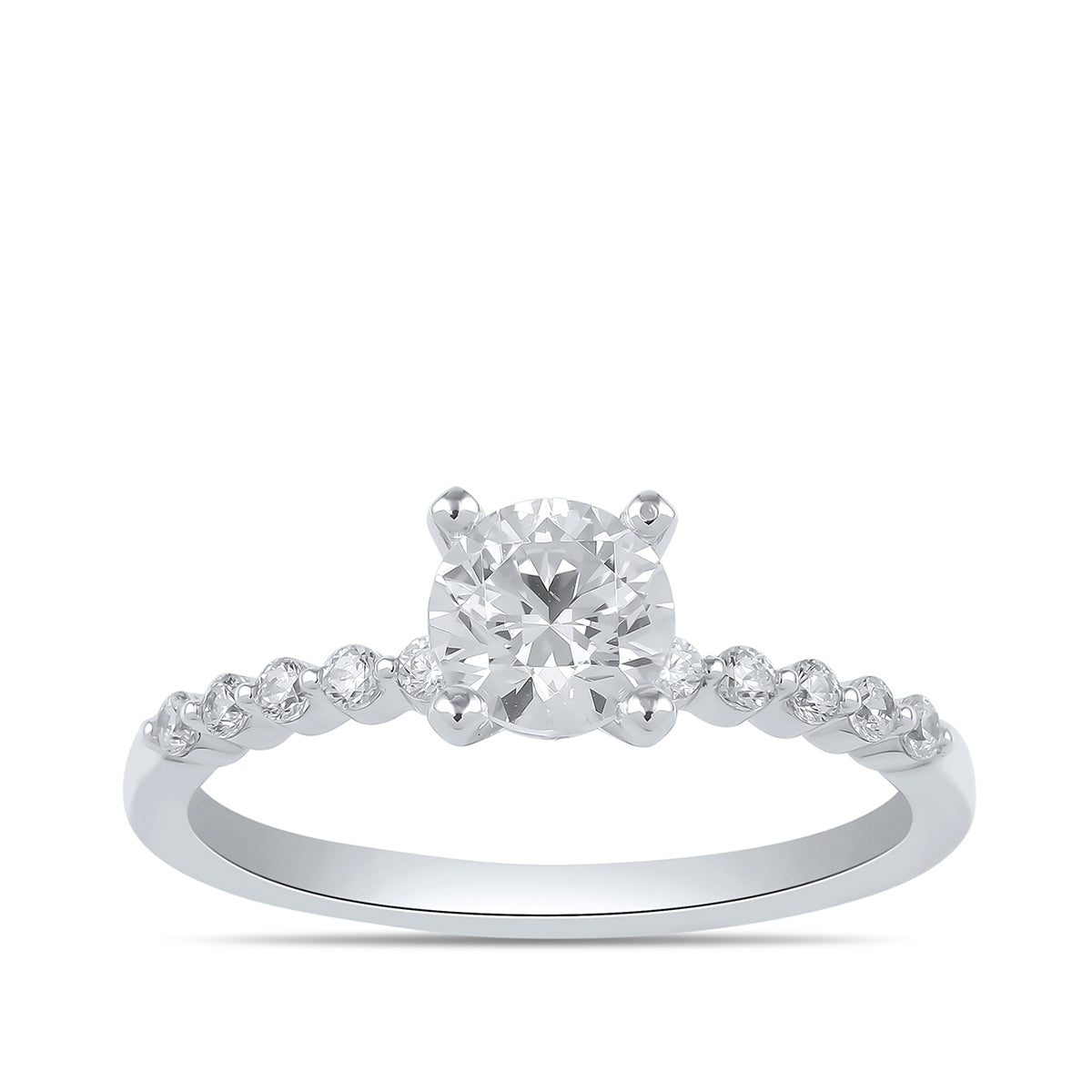 Adamante 3-1/6 ct. tw. Lab-Grown Round Brilliant Diamond Engagement Ring in 14K White Gold