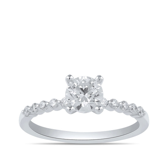 Adamante 3-1/6 ct. tw. Lab-Grown Round Brilliant Diamond Engagement Ring in 14K White Gold