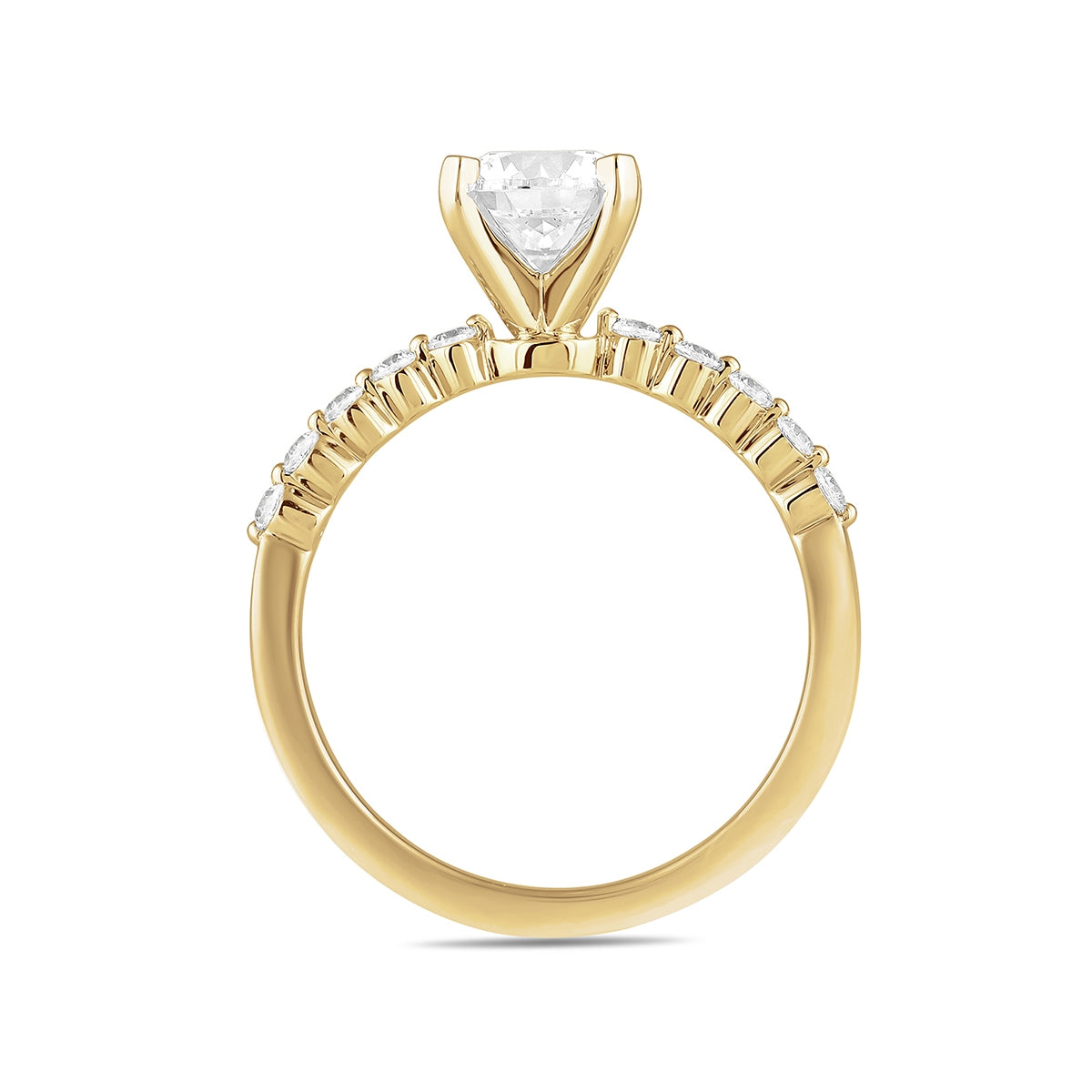 Adamante 3-1/6 ct. tw. Lab-Grown Round Brilliant Diamond Engagement Ring in 14K Yellow Gold side profile