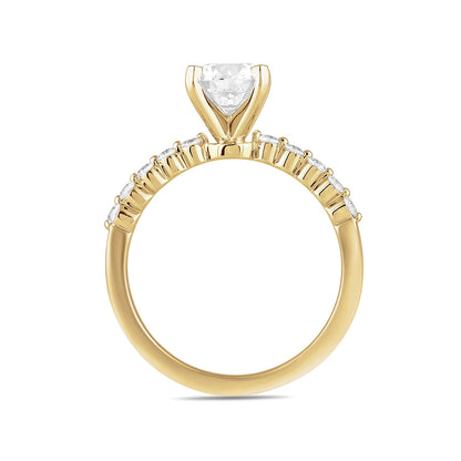 Adamante 3-1/6 ct. tw. Lab-Grown Round Brilliant Diamond Engagement Ring in 14K Yellow Gold side profile