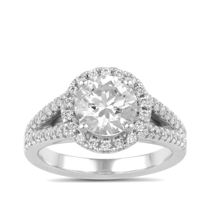 Adamante 3-3/8 ct. tw. Lab-Grown Round Brilliant Diamond Halo Split Shank Engagement Ring in 14K White Gold