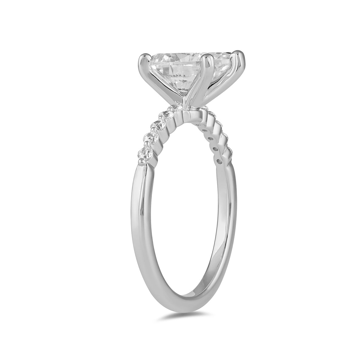 Adamante 3-1/6 ct. tw. Lab-Grown Pear Diamond Engagement Ring in 14K White Gold front view