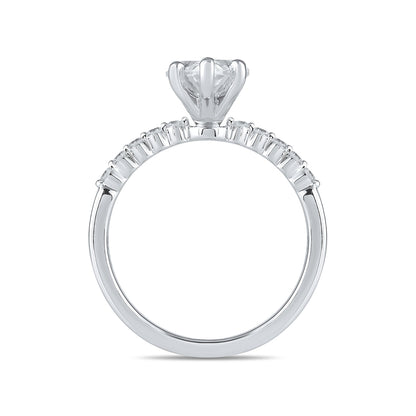 Adamante 3-1/6 ct. tw. Lab-Grown Pear Diamond Engagement Ring in 14K White Gold side profile