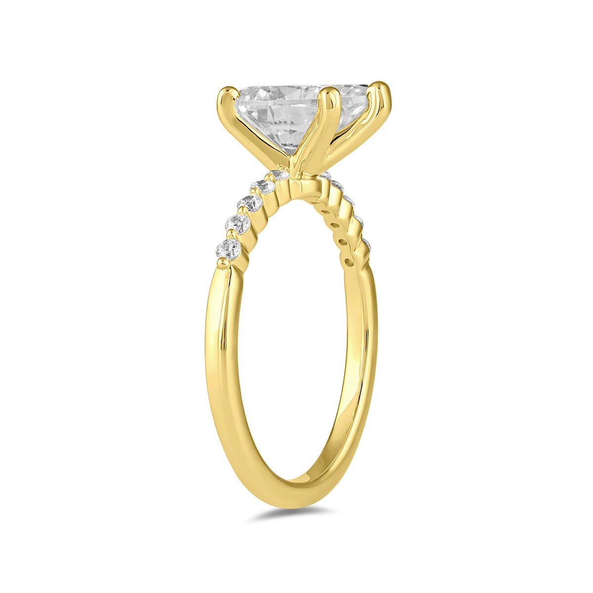 Adamante 3-1/6 ct. tw. Lab-Grown Pear Diamond Engagement Ring in 14K Yellow Gold front view