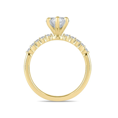 Adamante 3-1/6 ct. tw. Lab-Grown Pear Diamond Engagement Ring in 14K Yellow Gold side profile
