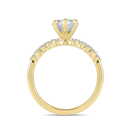 Adamante 3-1/6 ct. tw. Lab-Grown Pear Diamond Engagement Ring in 14K Yellow Gold side profile
