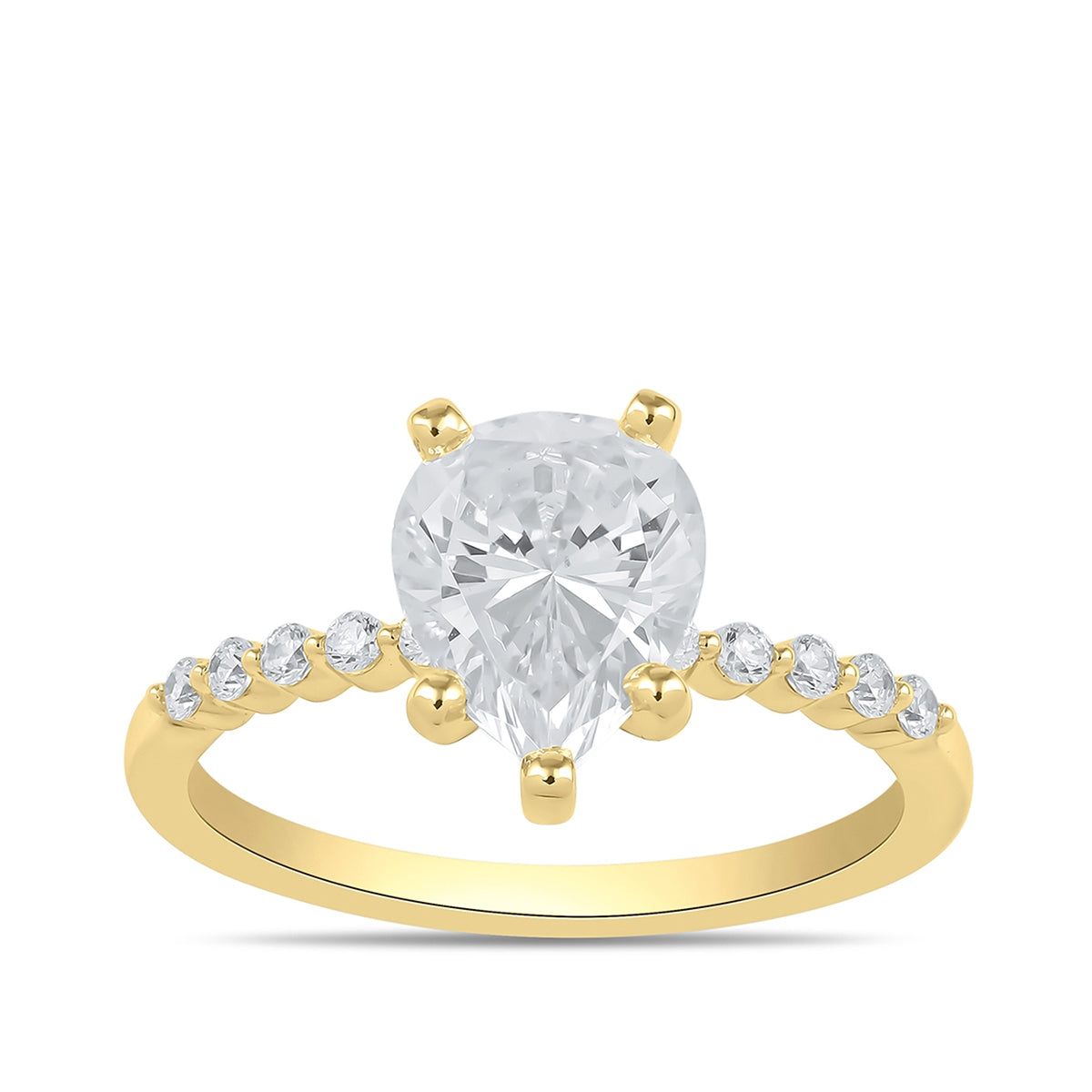 Adamante 3-1/6 ct. tw. Lab-Grown Pear Diamond Engagement Ring in 14K Yellow Gold