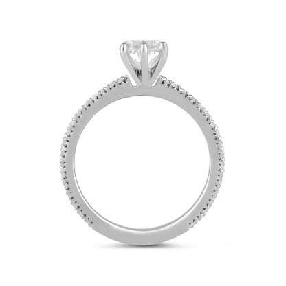 Adamante 3-1/4 ct. tw. Lab-Grown Pear Diamond Engagement Ring in 14K White Gold front view